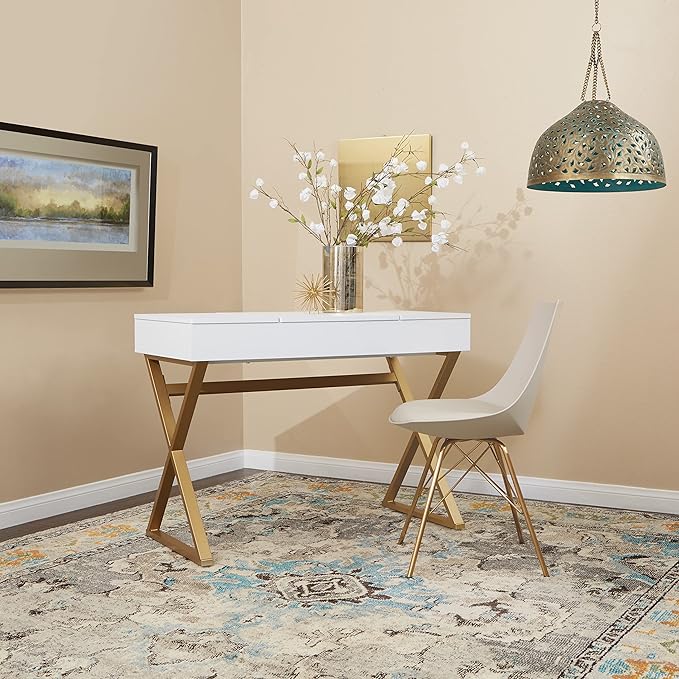 OSP Home Furnishings Oakley Mid-Century Modern Bucket ChairFaux Leather Cream