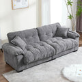 KIVENJAJA 90.5”W Oversized Cloud Loveseat Sofa Modern Chenille Tufted Deep Seat Sectional Couch Overstuffed Comfy Love seat with Pillows for Living Room Apartment Small Space Grey