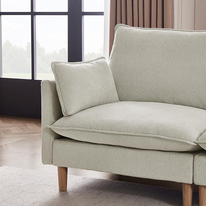 CHITA Modular Sectional Couch L-Shaped Oversized Cloud Couches for Living Room Mid Century Modern Sectional Sofa Comfy Chenille Sofas with Removable Cushions Light Gray