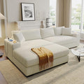 Ball &amp Cast Oversized L-Shaped Sectional Sofa with ChaiseLarge Comfy Upholstered Couch W/Thick CushionBuilt-in Cup Holders &amp Charging PortsWide &amp Thick Armrests &amp Seat Designfor Li