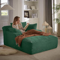 49.2Oversized Chaise Lounge Chair IndoorCorduroy Boneless Reading Chair with 3 PillowsDeep Seat Cloud Sofa BedComfy Modern Sleeper Chairs in Box for Living Room BedroomNo Assembly(Green)