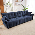 Aoowow Modular Sectional Sofa 110.2” Comfy Chenille Sofa Couch Upholstered 3-Seater Couches with Pillows for Living Room Apartment OfficeBlue