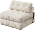 WLIVE Folding Sofa Bed for Living Room Boneless Chair Folding Chair Bed Bean Bag Chairs for Adults Pull Out Sofa Bed Dorm Bedroom Beige