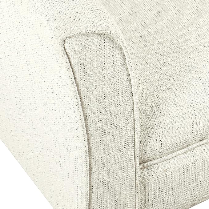 HomePop Barrel Shaped Accent ChairArm Rest White and Black