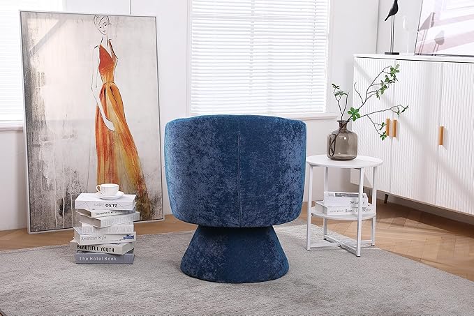 Swivel Accent Chair Armchair Round Barrel Chair in Fabric for Living Room Bedroom(Teal)