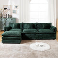 GNIXUU 112 Green Modular Cloud Couch Sofa Modern Chenille L Shaped Sectional Couches for Living Room Comfy Deep 4 Seater Sofa with Movable Ottoman &amp 3 Pillows