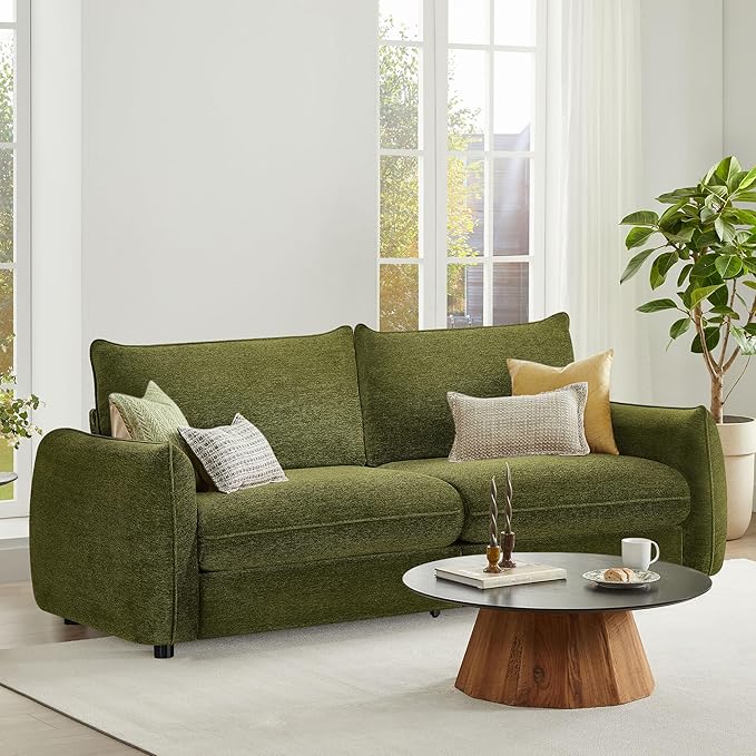 90'' Cloud Loveseat SofaChenille Fabric Couch with 3 Deep Seater Modern Love SeatComfy Thick CushionUpholstered Sofa Couch for Living Room Bedroom Apartment