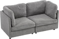 Modern Loveseat Sofa 68.5 inches Living Room Couch Light Gray Chenille Fabric 350 lbs Weight Capacity