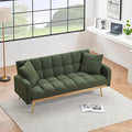 69 Convertible Sofa Bed with Two Throw Pillows Suitable for Living Room Bedrooms Offices Green