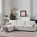 108 Cloud Sectional Couches for Living Room Convertible L Shaped Modular Sectional Sofa with Movable Ottoman 3-Seat Chenille Cloud Couch with Deep Seat for Bedroom Apartment Beige