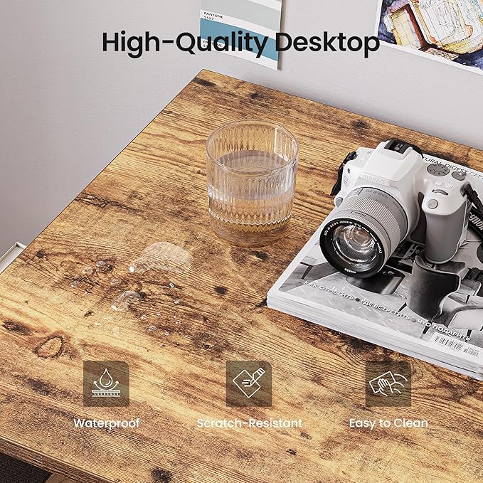 CubiCubi L Shaped Desk 55 Computer Table with Reversible Storage Shelves Home Office Corner Study Writing Gaming Rustic Brown
