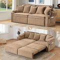 82.7’’ King Size Pull Out Sofa Bed 3 in 1 Convertible Sleeper Sofa Bed with Futon Sofa  Chenille Loveseat Couch Bed with USB Ports and Storage Pockets for Living RoomBedroom Pet-Friendly (Khaki)