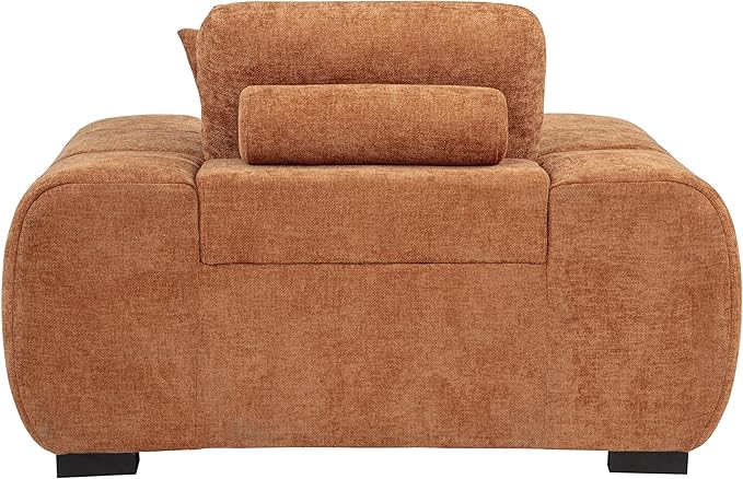 Coaster Home Furnishings - Octavia - Fabric Upholstered Track Arm Accent Chair with Curved Shape Tufted Waterfall Seat and Reversible Back Cushion - Living Room - Orange - 509353