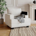 Oversized Accent Chair with Storage ArmrestComfy Living Room Chairs with 7.8'' CushionUpholstered Mid-Century ArmchairReading Accent Chairs for Bedroom Living RoomSingle Sofa Chair