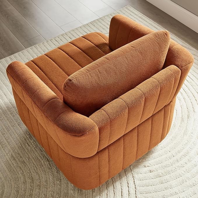 Oversized Accent Chairs Set of 2 Comfy Boucle Living Room Chairs with Deep Seat &amp High Pillow Backrest Sherpa Upholstered Armchair Reading Chair Modern Single Sofa Chair for Living Room &amp B
