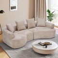 109” Curved Sectional Sofa Chenille Fabric Modular Cloud Couch No Assembly Required Half Moon Couch with Deep Seat 4 Pillows for Living Room Apartment Bedroom