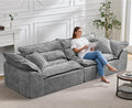 Hobestluk 104 Sectional Sofa Couches 3 Seater Modular Sofa Boneless Couch Cloud Couch with Removable Cushion Modular Sectional Couches for Living Room(Grey)