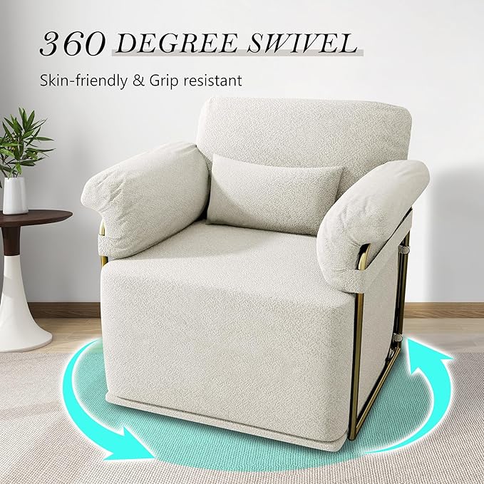 MASAKA B&ampW Classic Square Swivel Recliner Chair Manual Rocking Recliner- Upholstered Living Room Rocker for Living Room &amp Small Spaces