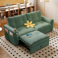 73.2 King Size Sleeper Sofa Bed 3-in-1 Pull Out Couch with Corduroy Fabric Convertible Loveseat L Shaped Couch with Adjustable Backrest Side Pocket &amp Cup Holders for Living Room Apartment