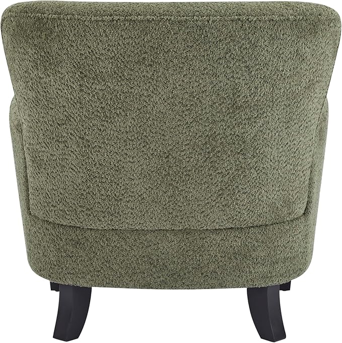 Christopher Knight Home Colby Boucle Upholstered Club Chair Living Room Accent Chair Wooden Frame Flared Armrest Plush Thick Cushion Reading Lounge Chair Space-Saving Furniture Olive Green