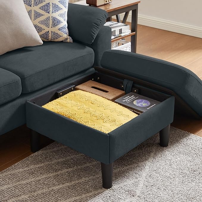 80 Convertible Sectional Sofa Small L Shaped 3 Seat Couch with Reversible Chaise Modern Fabric Sofa Couches for Living Room Apartment and Small Space Dark Grey