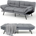 MUUEGM 71 Futon Sofa Bed Comfortable Memory Foam Futons Sofa with Adjustable Backrest &amp Armrests Convertible Loveseat Futon Bed for Compact Living Room Apartment Office Grey
