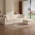 110 Cloud Sectional Couches for Living Room Modern Modular L-Shape Sofa Couch with Chaise 3 Seater Modular Sectional SofaNo Assembly Required (Beige)