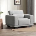 Marsail 40 Inch Single Sofa 1-Seater Modern Comfy Couch with Deep Seats Upholstered Linen Couches for Living Room Bedroom OfficeApartment Grey