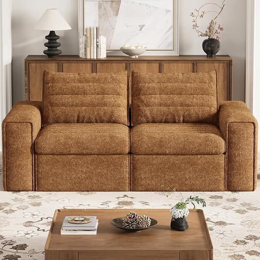 77 Cloud Loveseat Sofa Deep Seat Couch with Pillows Modern Comfortable Upholstery Boneless Sofa 1 piece for Living Room Bedroom Apartment Removable CoverNo Assembly Required Orange