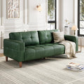 GAOMON 83 Inches 3-Seater Sofa Couch Faux Leather Couch with Back Cushion Waterproof Wide Arm Sturdy Support Feet for Office Living Room BedroomGreen