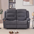 Oversized Recliner Loveseat with Heat and Massage Wall-Hugger Reclining Sofa with Cup Holders and USB Port Big Large 2-Seater Double RV Recliner Loveseat for Living Room (Fabric Grey)