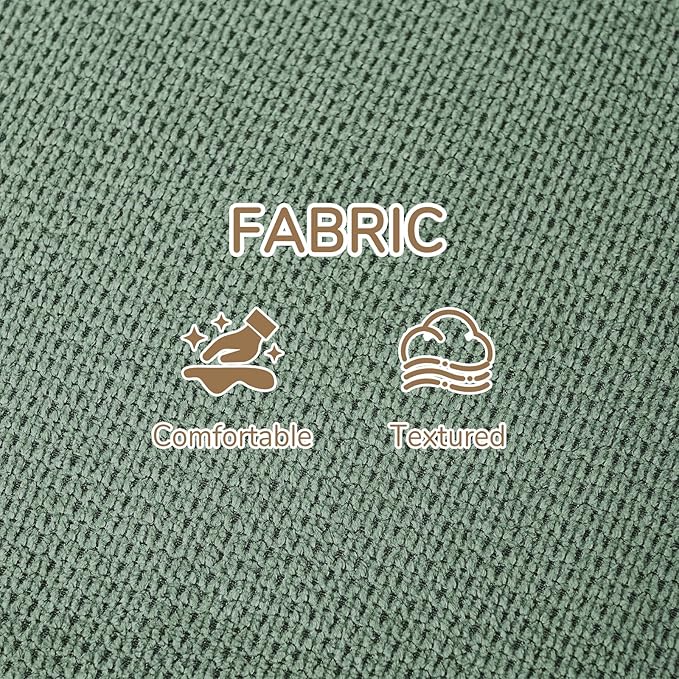 Peace nest Modern Accent Chair Comfy Living Room Suspended Chair Bedroom Armchair with Mental Frame Comfortable Upholstered Cushion for Balcony Lounge Reading Meeting Room Green