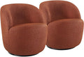 BELLEZE Modern Velvet Swivel Accent Chairs 360 Upholstered Multi-Purpose Chairs Comfortable Round Barrel Chairs for Living Room Bedroom - Slate (Set of 2) - 300 lbs Weight Capacity