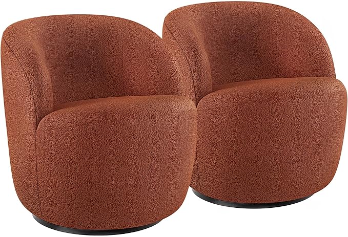 BELLEZE Modern Velvet Swivel Accent Chairs 360 Upholstered Multi-Purpose Chairs Comfortable Round Barrel Chairs for Living Room Bedroom - Slate (Set of 2) - 300 lbs Weight Capacity