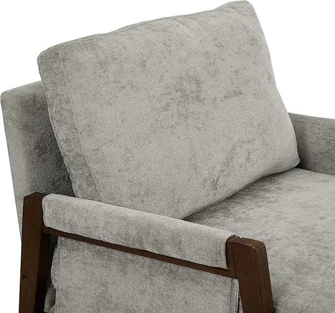 Roundhill Furniture Kelly Mid-Century Modern Accent Armchair Gray