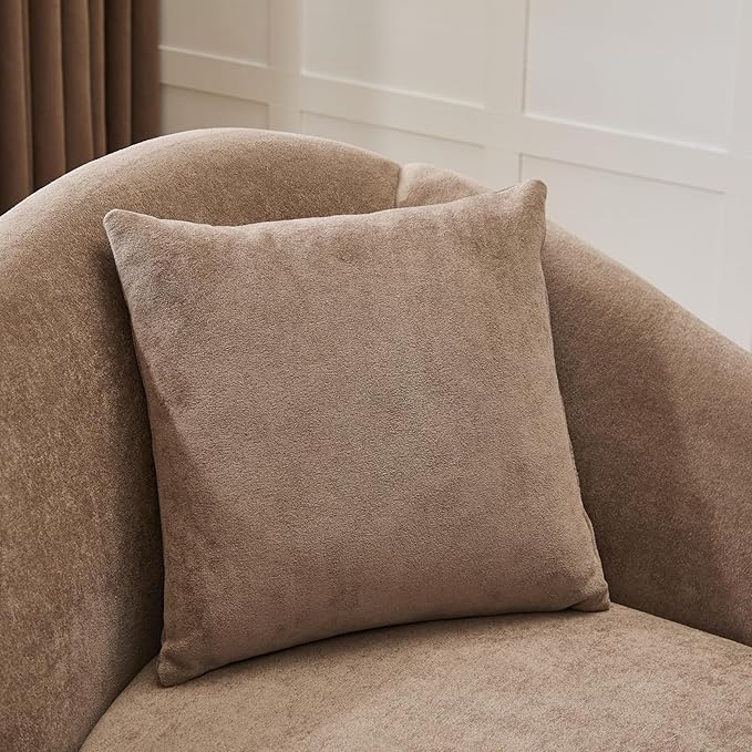Christopher Knight Home Harlow Velvet Upholstered Chaise Lounge Chair Indoor Wooden Chaise Lounge Sofa with Accent Pillow Living Room Lounge Chair with Left Armrest Camel