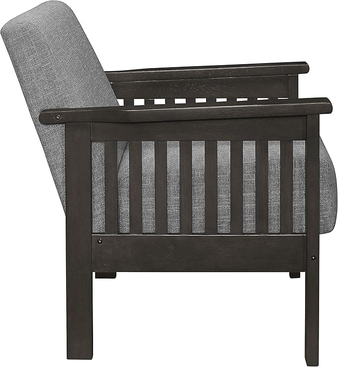 Lexicon Noel 49.5 W Fabric Living Room Sofa Loveseat Gray