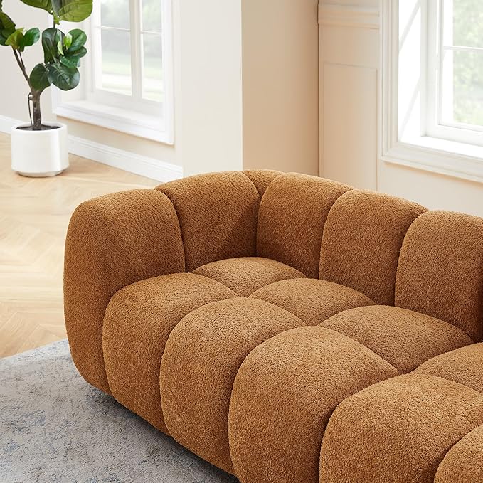 VANOMi 88 Oversized Boucle Sofa Modern Upholstered Tufted Cloud Couch Deep Seat Boucle SofaCozy Modern 3 Seater Couch for Living Room Bedroom Apartment