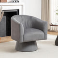 Swivel Accent Chair Modern 360° Barrel Chair Corduroy Upholstered Single Sofa for Living Room Bedroom(Gray)