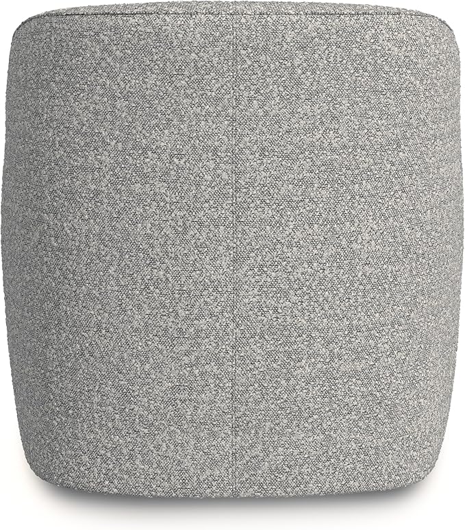 Spatial Order Upholstered 360° Barrel Back Swivel Chair | Accent Chairs for Living Room &amp Bedroom | Decorative Home Furniture White Boucle with Gray Yarn