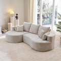 106 Cloud Curve Sectional Sofa with Chaise LoungeModern L-Shaped Couch with 7 Soft PillowsNo Assembly Required Ergonomic Comfort 2-Piece Plush Fabric Sofa Set for Living Room Bedroom Apartment