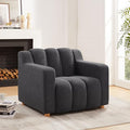 VANOMi Oversized Accent Chair Modern Living Room Chairs Comfy Boucle Fabric Upholstered Armchair for Bedroom Office Waiting Room (Dark Gray)