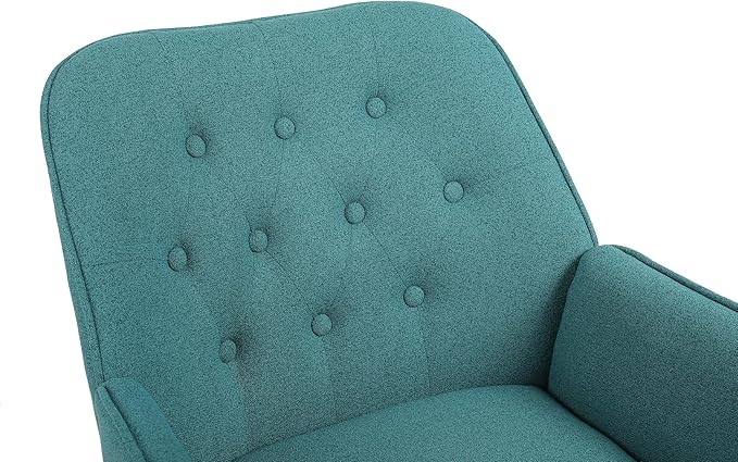Modern Mid Century Chair Linen Sherpa Armchair for Living Room Bedroom Office Easy Assemble(Green) TW965
