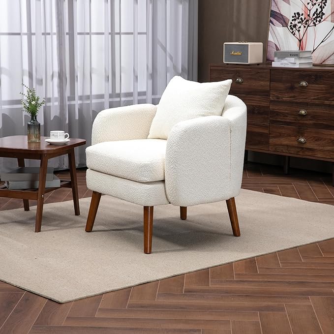 Wood Frame Armchair Modern Accent Chair Lounge Chair for Living Room