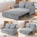 Ahomly 3 in 1 Pull Out Convertible Sofa Bed with 77.2'' Extended Sleeping Length Corduroy Loveseat Sleeper Sofa with Side Pockets Modern Loveseat for Living Room Grey