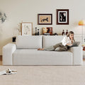 71 Corduroy Boneless Couch 2-Seater Compression Sofa with 3 Throw Pillows No Assembly Required Comfy Loveseat Sofa in a Box Modern Couches for Living Room (White 71 inch) | Breathable Material