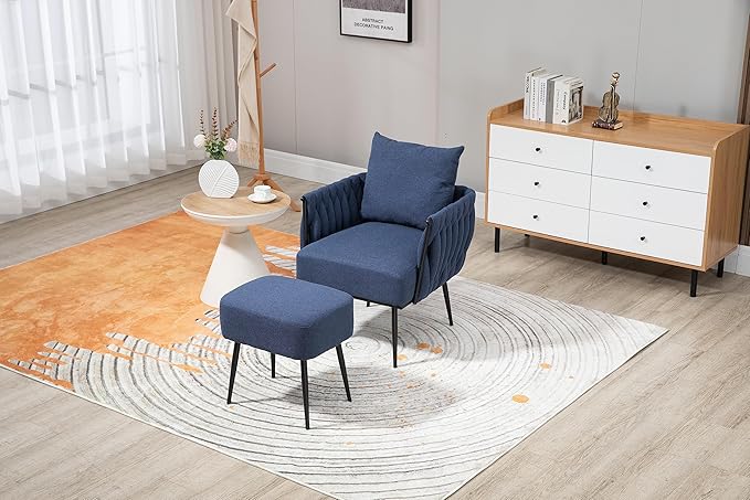 Velvet Accent Chair Modern Upholstered Armchair Tufted Chair with Metal Frame Single Leisure Chairs for Living Room Bedroom