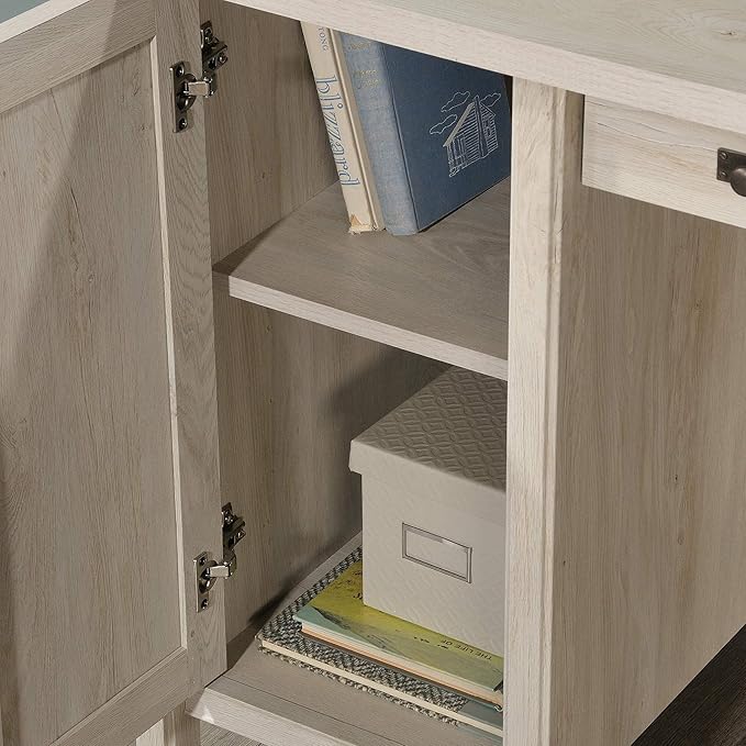 Sauder Costa Computer Desk with Storage Drawers Home Office Desk in Chalked Chestnut