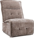 MCombo Wall Hugger Armless Power Recliner Chair with USB Ports 29.5 Extra Wide Seat Oversized Fabric Powered Reclining Sofa for Living Room Small Space ALR01