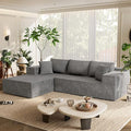 Homall 108 Modular Sectional Sofa Boneless Couch with L-Shape Chaise Cloud Couch with Deep Seat Upholstered No Assembly Required for Living Room Bedroom (Chenille Grey)